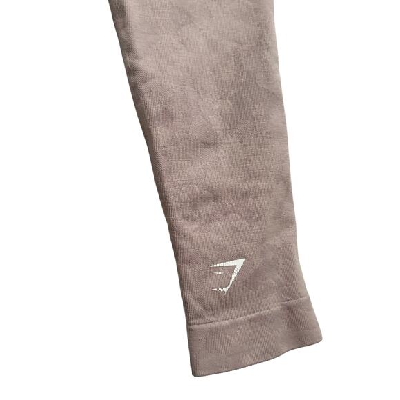 Gymshark light soft pink textured leggings sz XS activewear yoga - Picture 4 of 7